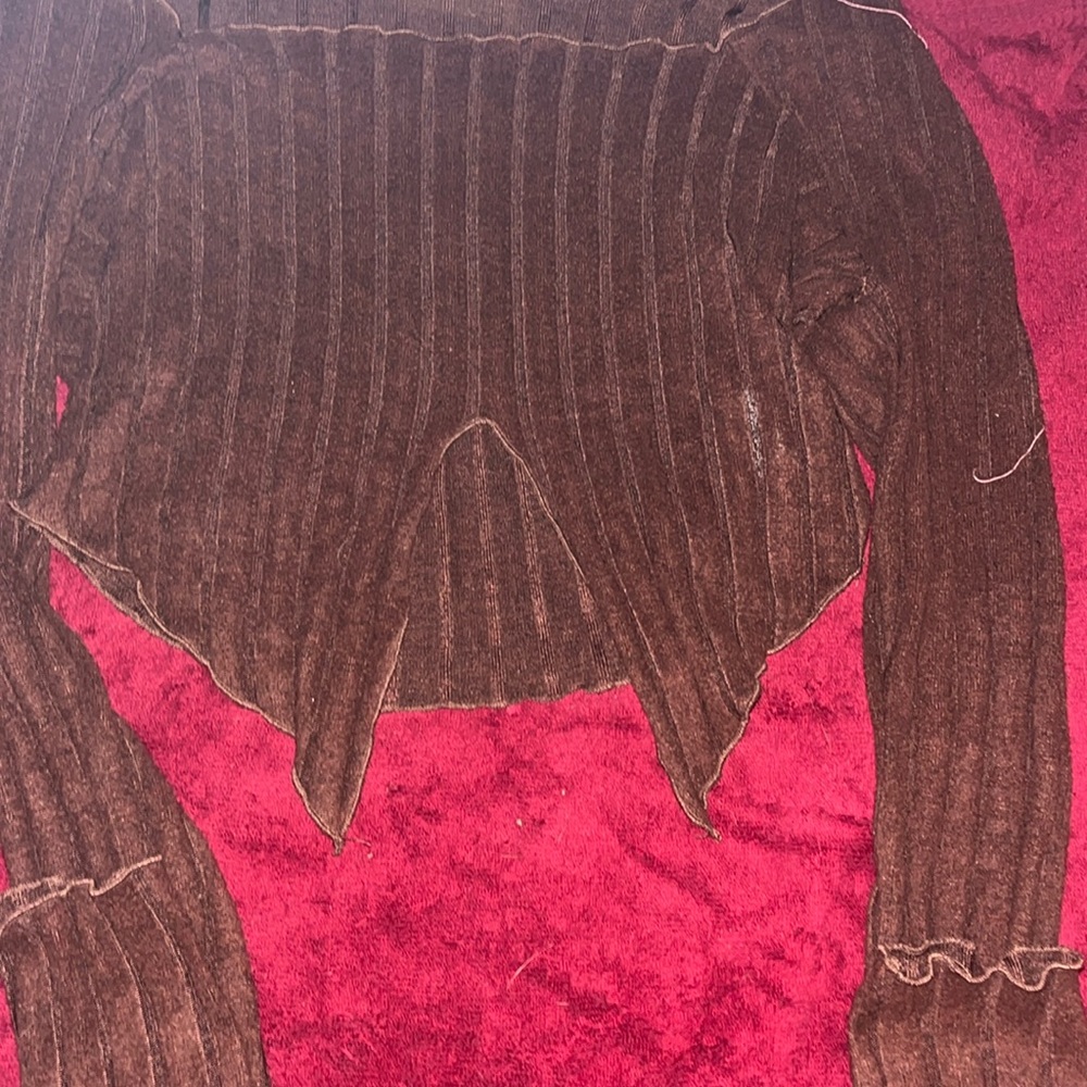 Brown cute long sleeve top Size M